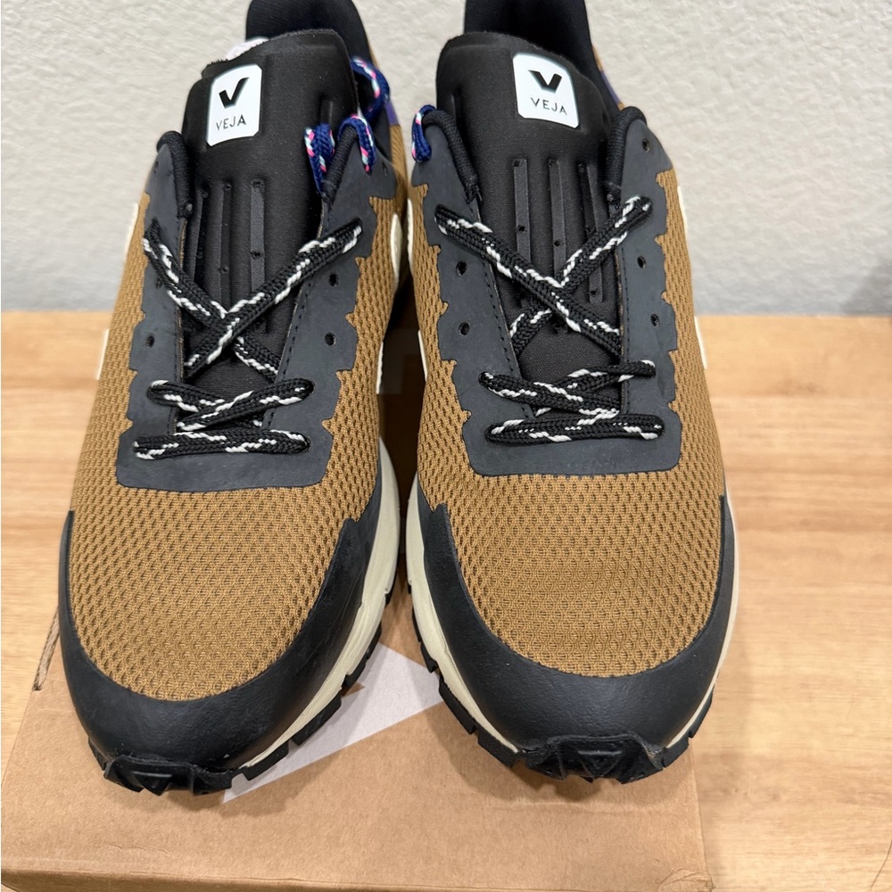 Veja Tan and Black Athletic Shoes